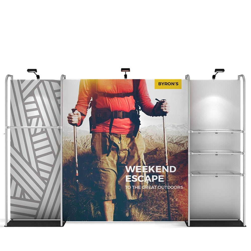 12ft x 8ft Waveline Merchandiser Kit 02 | Tension Fabric Display | expogoods.com
