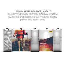 Load image into Gallery viewer, 12ft x 8ft Waveline Merchandiser Kit 02 | Tension Fabric Display | expogoods.com
