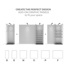 Load image into Gallery viewer, 19ft x 8ft Waveline Merchandiser Kit 04 | Tension Fabric Display | expogoods.com
