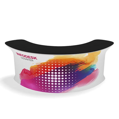 Waveline InfoDesk Trade Show Counter - Kit 04CV | Tension Fabric Graphics | expogoods.com